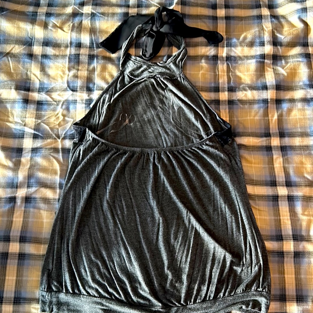 Maurices Metallic Charcoal Halter Tank Top - Picture 5 of 6
